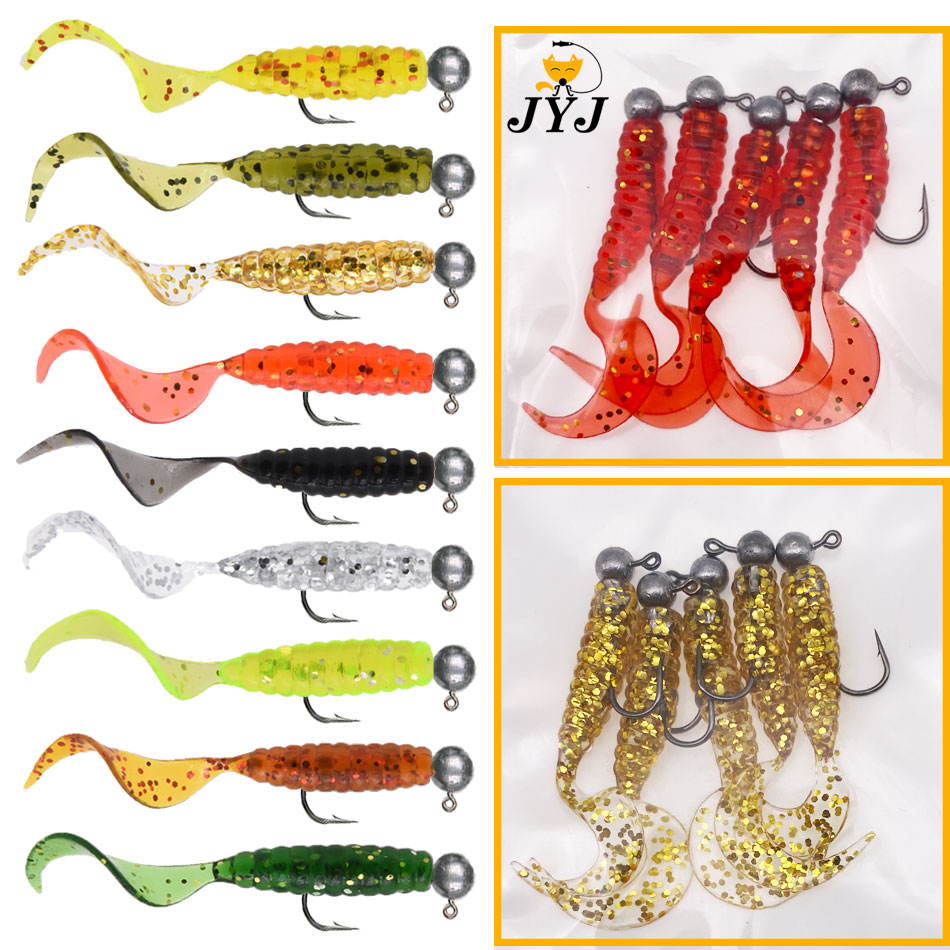 Fishing Lure Soft Plastic - JYJ 5pcs/bag 1g jig hook with