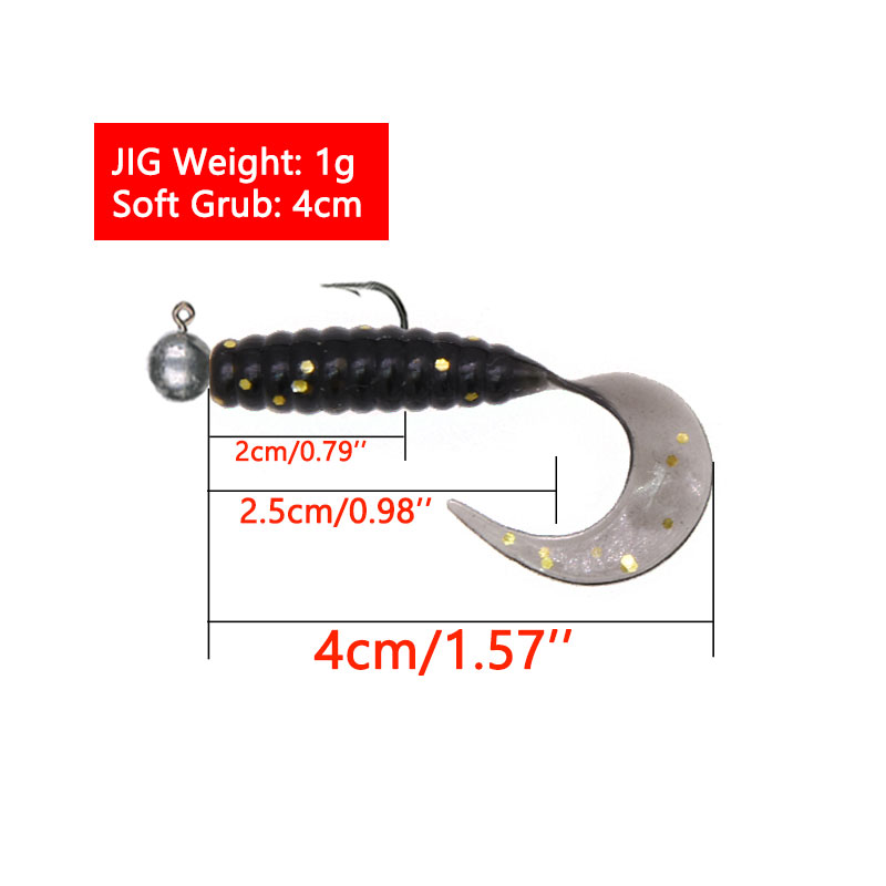 JYJ 5pcs/bag 1g jig hook with  - Fishing Lure Soft Plastic 评论和价格