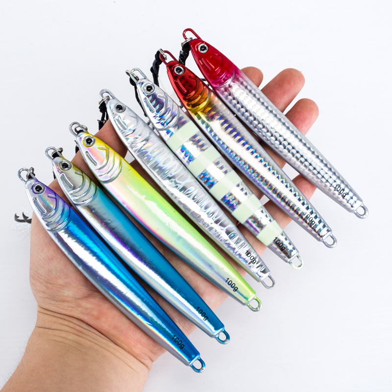 7Pcs 40g 60g 80g 100g Luminous - Fishing Lure Spoon 评论和价格