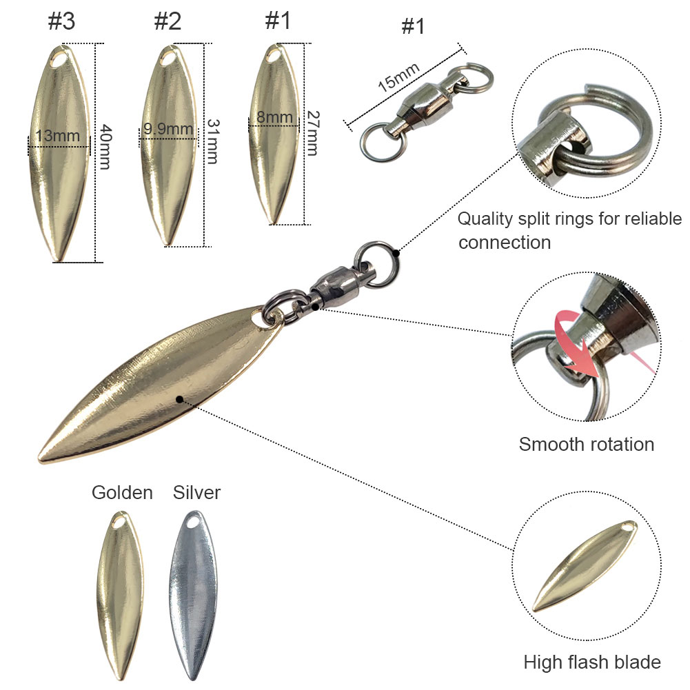 10pcs Willowleaf Blades Spinne - Fishing Lure Buzzbait 评论和价格