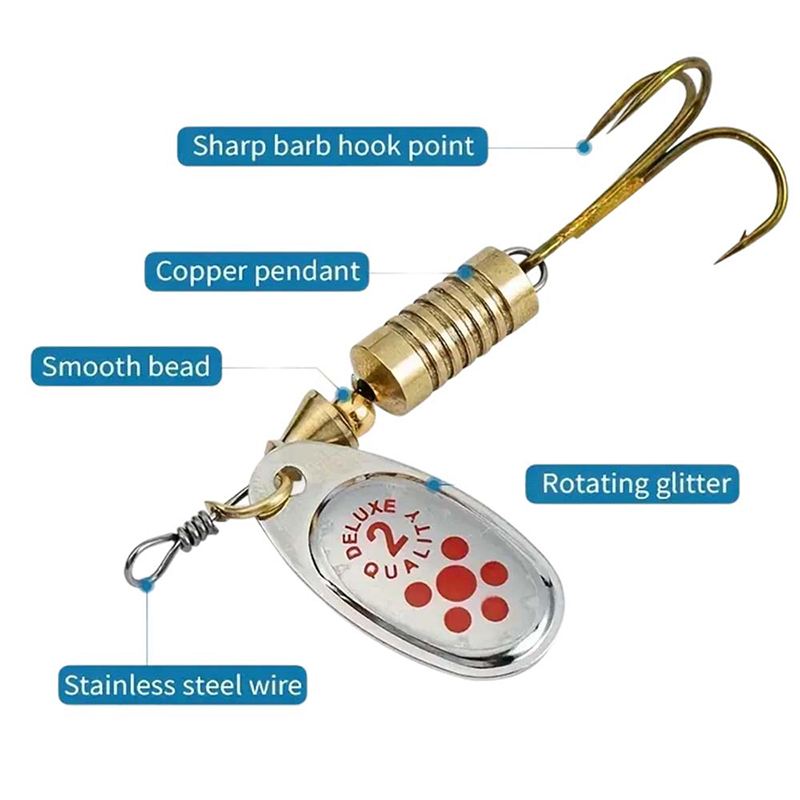JSFUN 10pcs Spinner Lure Set w - Fishing Lure Blade Bait 评论和价格