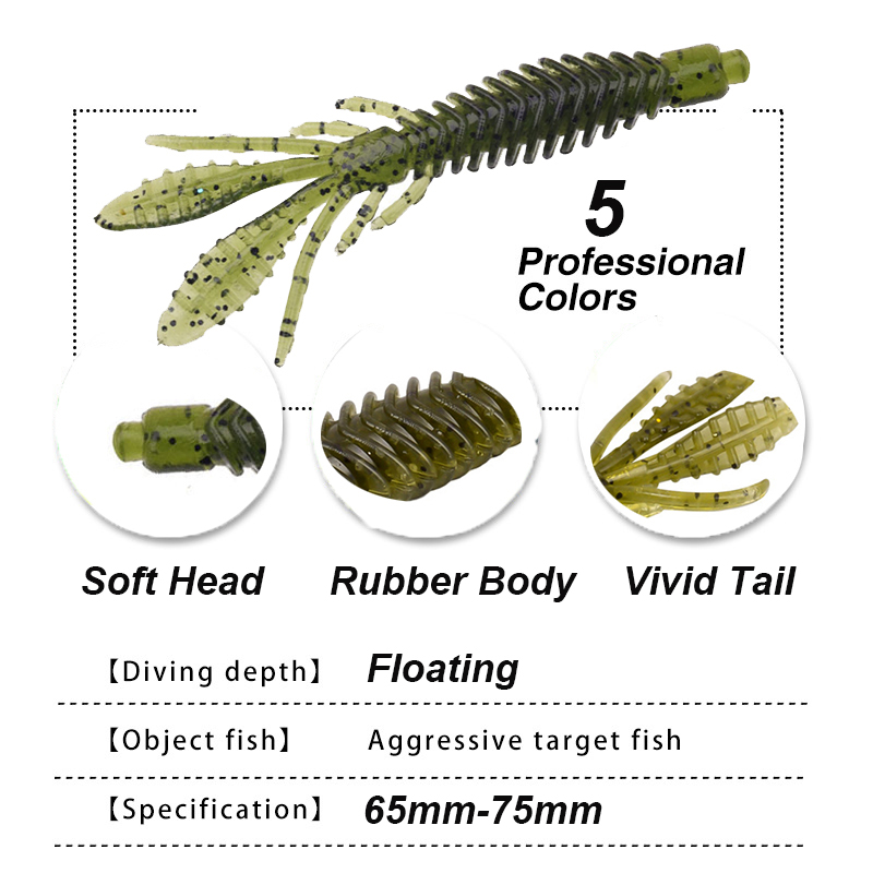 WESTBASS 5PCS Soft Larva Baits - Fishing Lure Soft Plastic 评论和价格