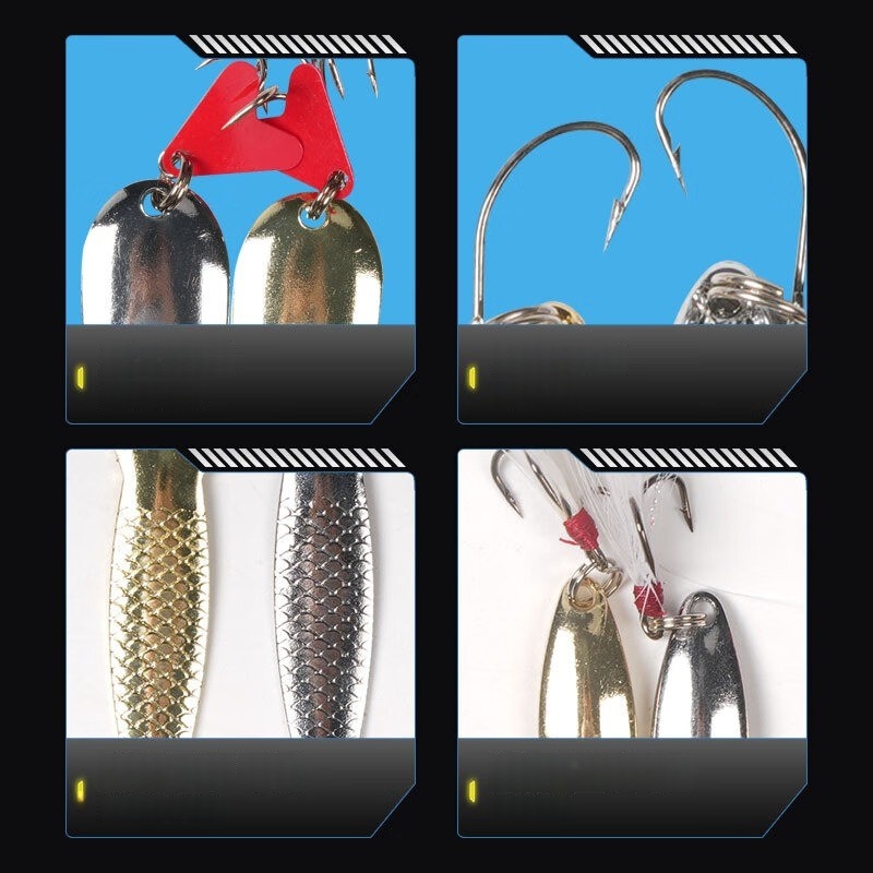 Fishing Lure Kit 16 Pcs Sets T - Fishing Lure Spoon 评论和价格